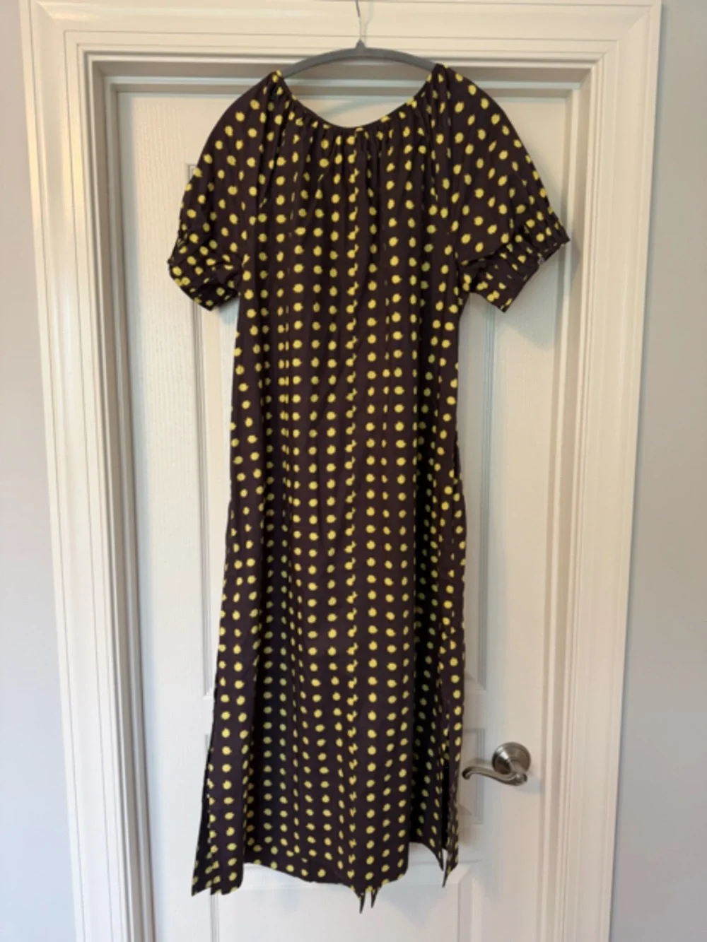 J-Crew Button-up midi dress in dot cotton poplin size-S